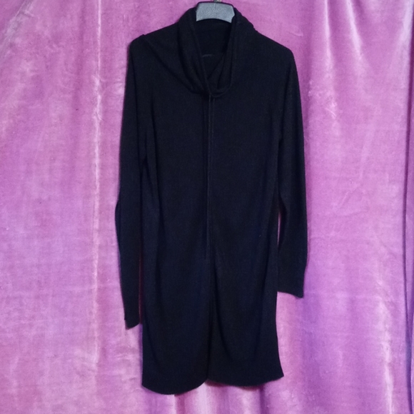 Cozy & Soft Cowl-neck Black Sweater Mini-Dress 1X - Picture 1 of 5